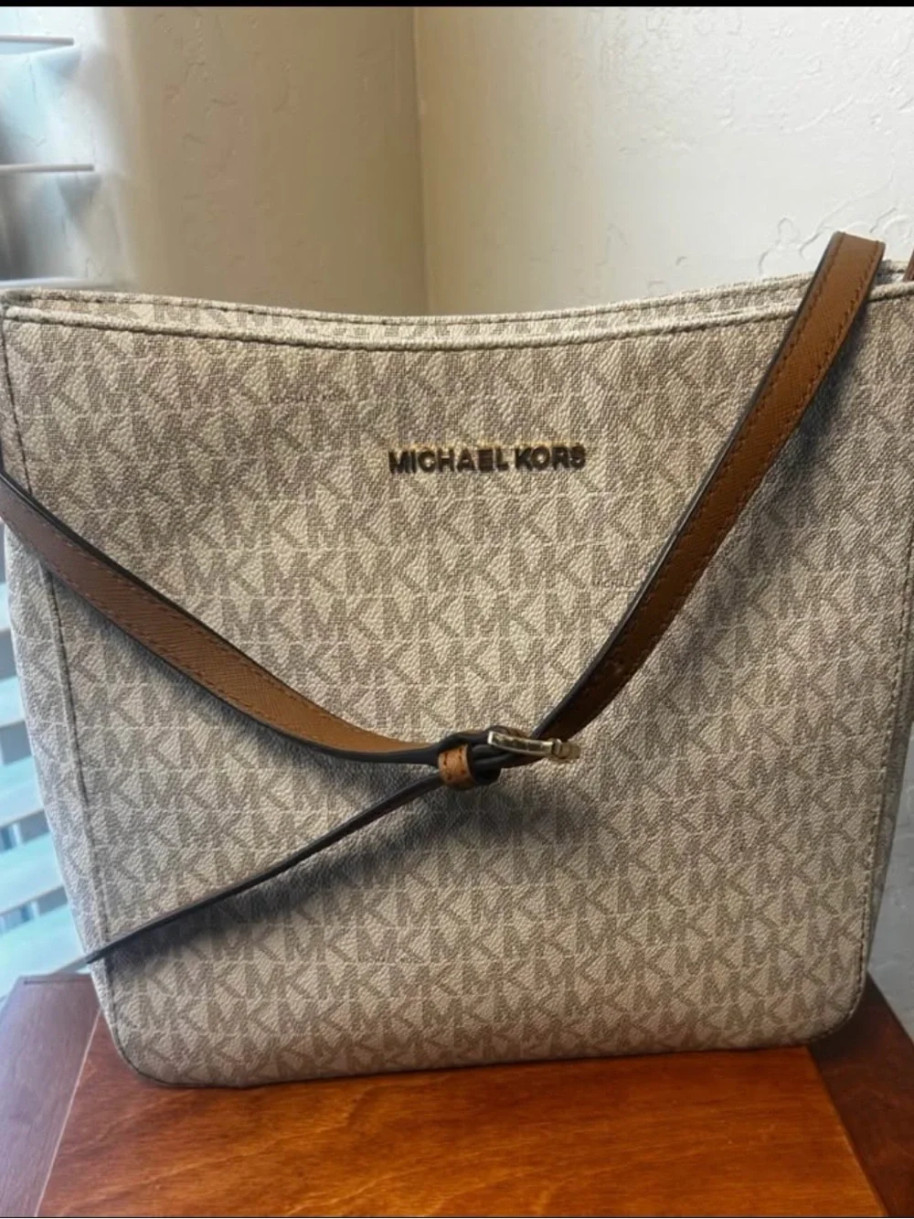 MICHAEL KORS Beige Logo Tote